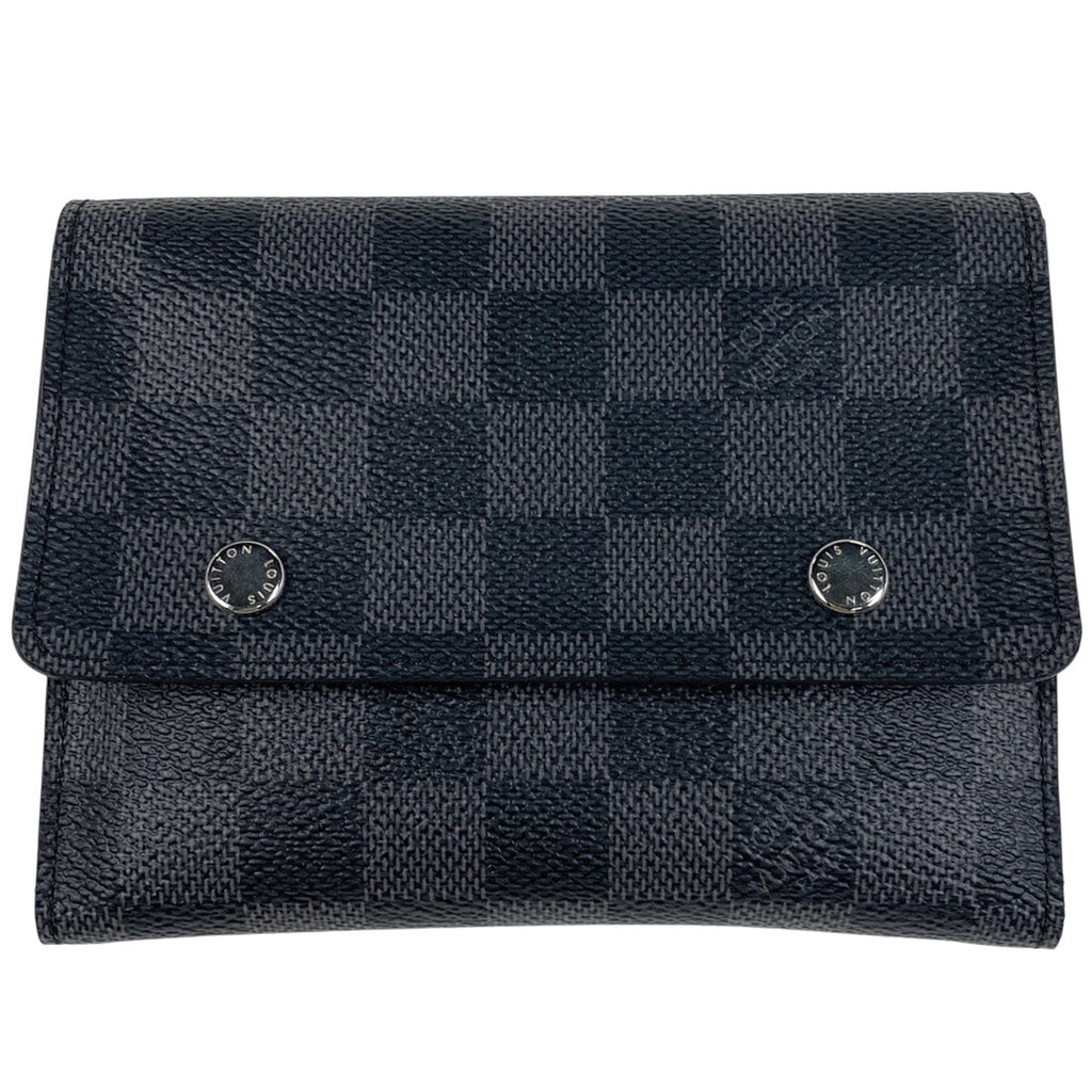 ルイ・ヴィトン ポルトフォイユ コンパクト モデュラブル 小銭入れ 二つ折り財布 ダミエグラフィット ブラック N63083 レディース 【中古】brbag