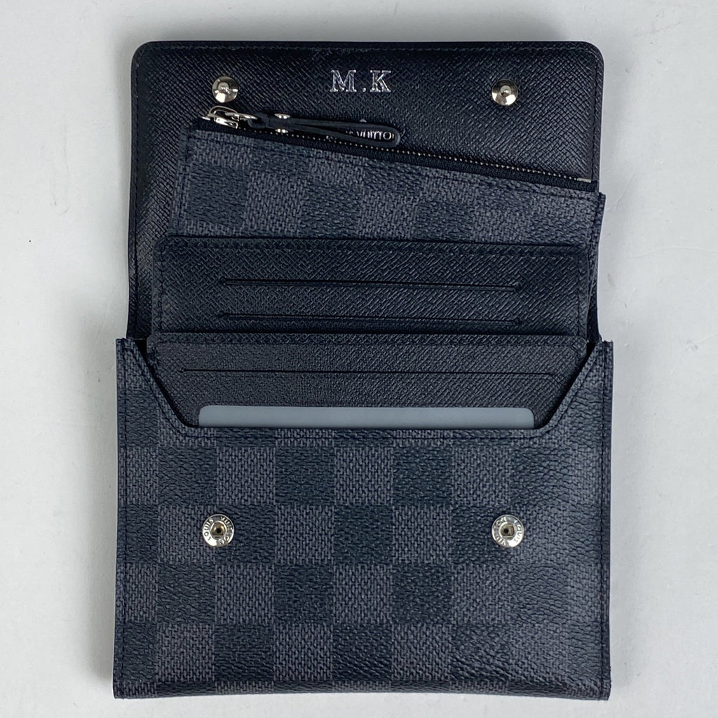 ルイ・ヴィトン ポルトフォイユ コンパクト モデュラブル 小銭入れ 二つ折り財布 ダミエグラフィット ブラック N63083 レディース 【中古】brbag