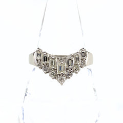 メレダイヤ デザインリング プラチナ 指輪 リング 23号 Pt900 ダイヤモンド メンズ 【中古】nbjwl