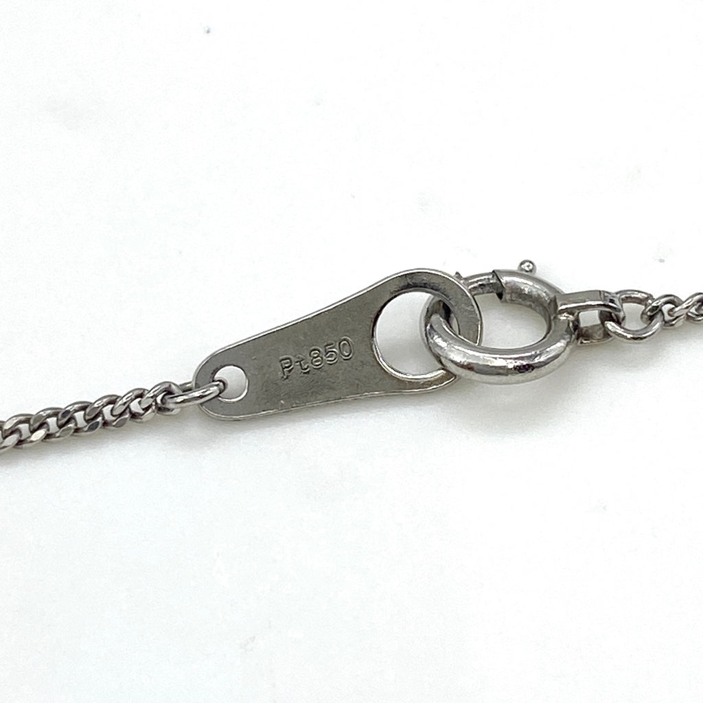 サファイア デザインネックレス プラチナ ペンダント メレダイヤ ダイヤモンド ネックレス Pt900 Pt850 サファイア レディース 【中古】nbjwl