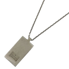 グッチ ロゴ ネックレス プレート ネックレス シルバー925 シルバー レディース 【中古】bracc