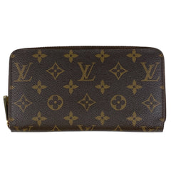 ルイ・ヴィトン ジッピー ウォレット 札入れ 小銭入れ ラウンドジップ ラウンドファスナー 長財布 モノグラム ブラウン M60017 レディース 【中古】brbag