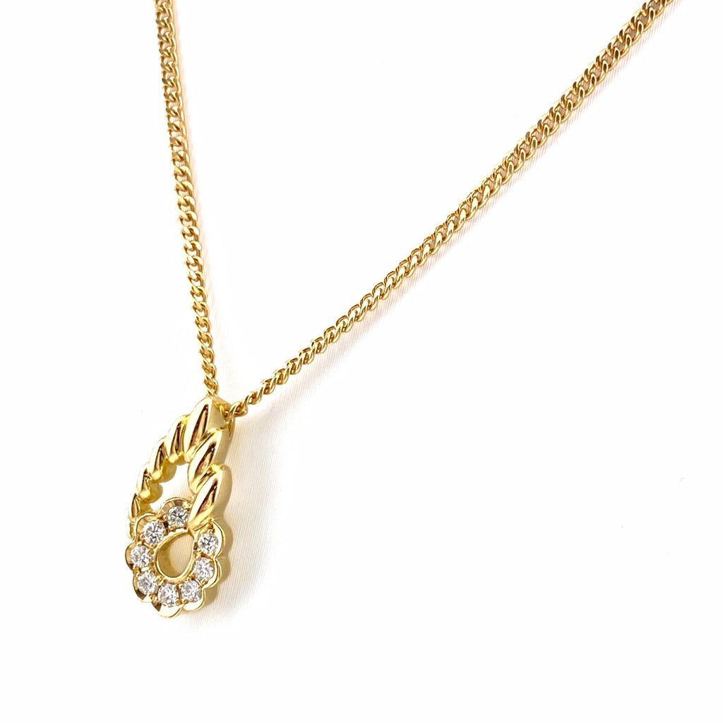 ポーラ メレダイヤ デザインネックレス YG イエローゴールド ペンダント ネックレス 750 ダイヤモンド レディース 【中古】brjwl