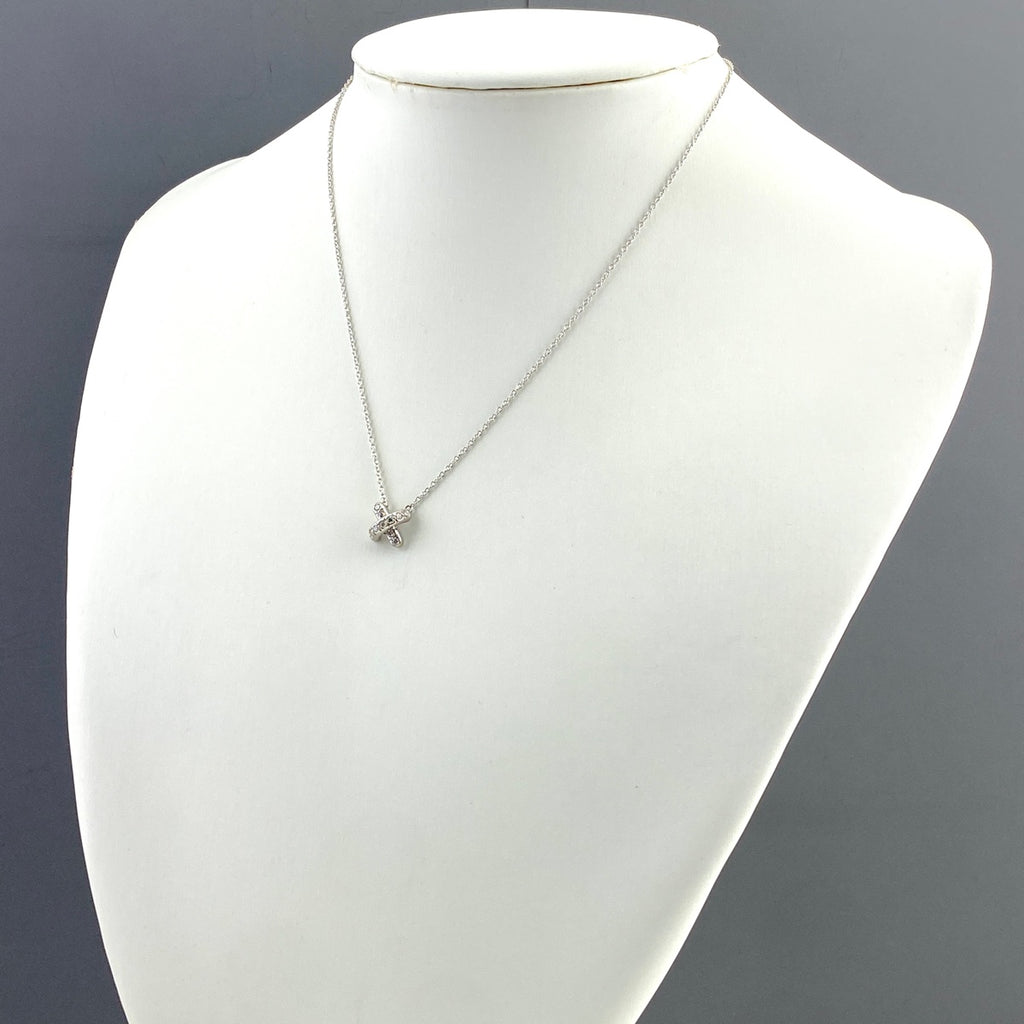 ティファニー クロスステッチ ネックレス プラチナ ペンダント メレダイヤ 十字架 ネックレス Pt950 ダイヤモンド レディース 【中古】brjwl