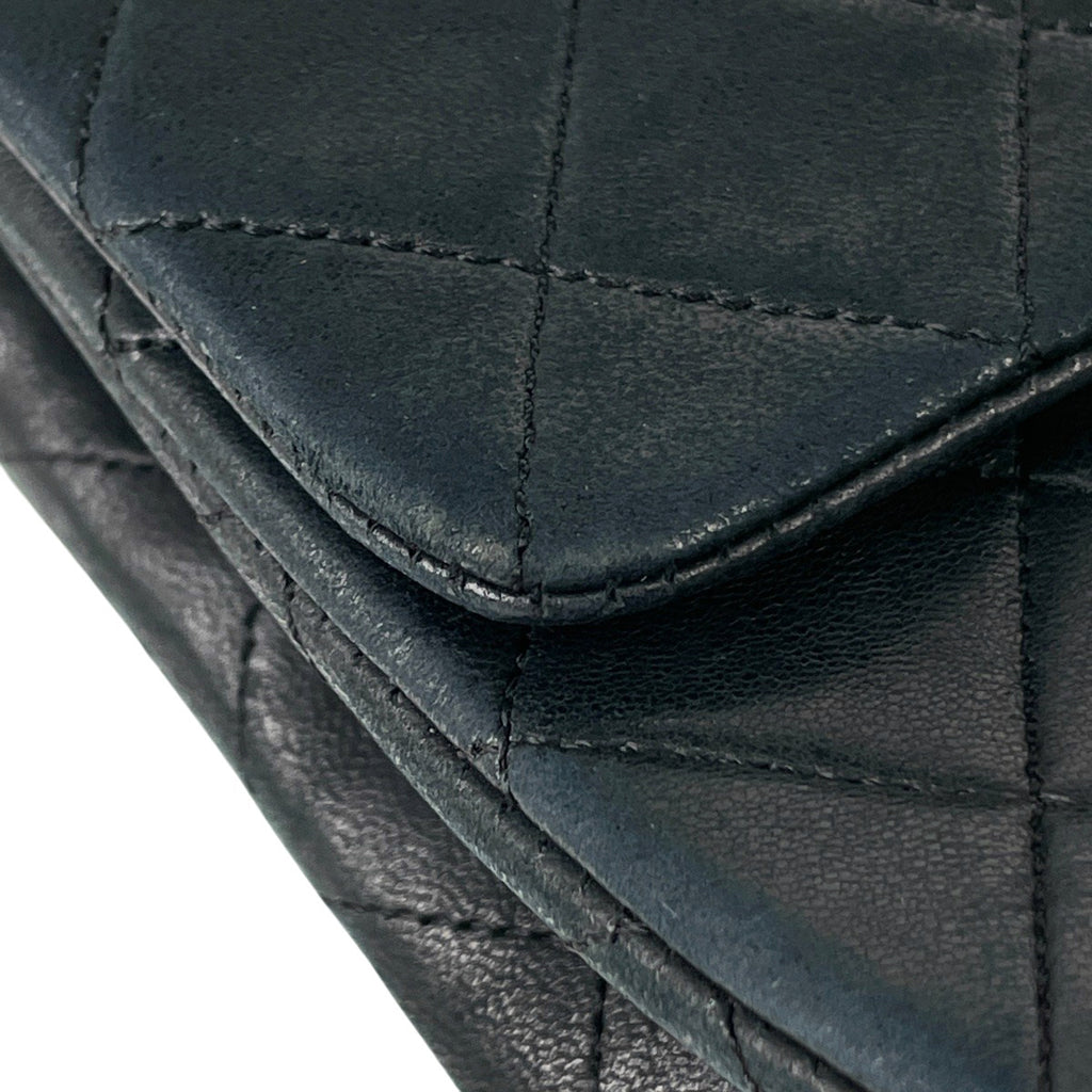 シャネル マトラッセ シングルフラップ チェーン ショルダーバッグ ココマーク ショルダーバッグ レザー ブラック レディース 【中古】brbag