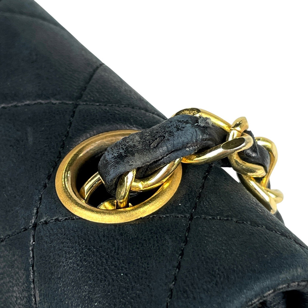 シャネル マトラッセ シングルフラップ チェーン ショルダーバッグ ココマーク ショルダーバッグ レザー ブラック レディース 【中古】brbag