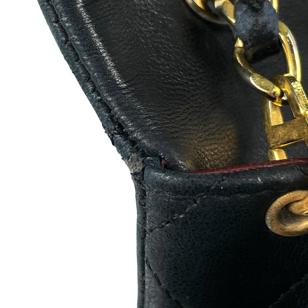 シャネル マトラッセ シングルフラップ チェーン ショルダーバッグ ココマーク ショルダーバッグ レザー ブラック レディース 【中古】brbag