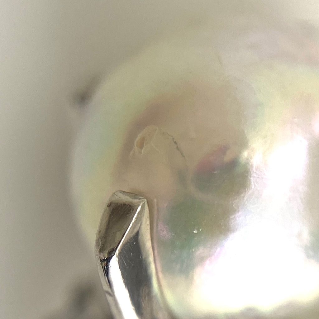 パール デザインリング プラチナ メレダイヤ 指輪 真珠 リング 17号 Pt900 パール ダイヤモンド レディース 【中古】nbjwl