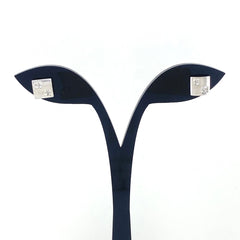 スクエアモチーフ デザインピアス WG ホワイトゴールド メレダイヤ 750 四角 ピアス K18 WG ダイヤモンド レディース 【中古】nbjwl