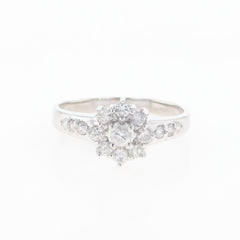 メレダイヤ デザインリング プラチナ 指輪 リング 9号 Pt900 ダイヤモンド レディース 【中古】nbjwl