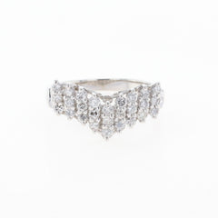 メレダイヤ デザインリング プラチナ 指輪 リング 10号 Pt900 ダイヤモンド レディース 【中古】nbjwl