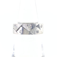 メレダイヤ デザインリング WG ホワイトゴールド 指輪 リング 12号 K18 WG ダイヤモンド レディース 【中古】nbjwl