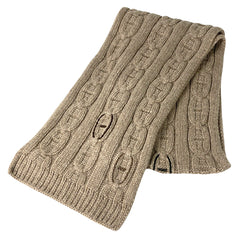 エルメス ケーブル マフラー シェーヌダンクル マイヨン マフラー ベージュ レディース 【中古】brbag