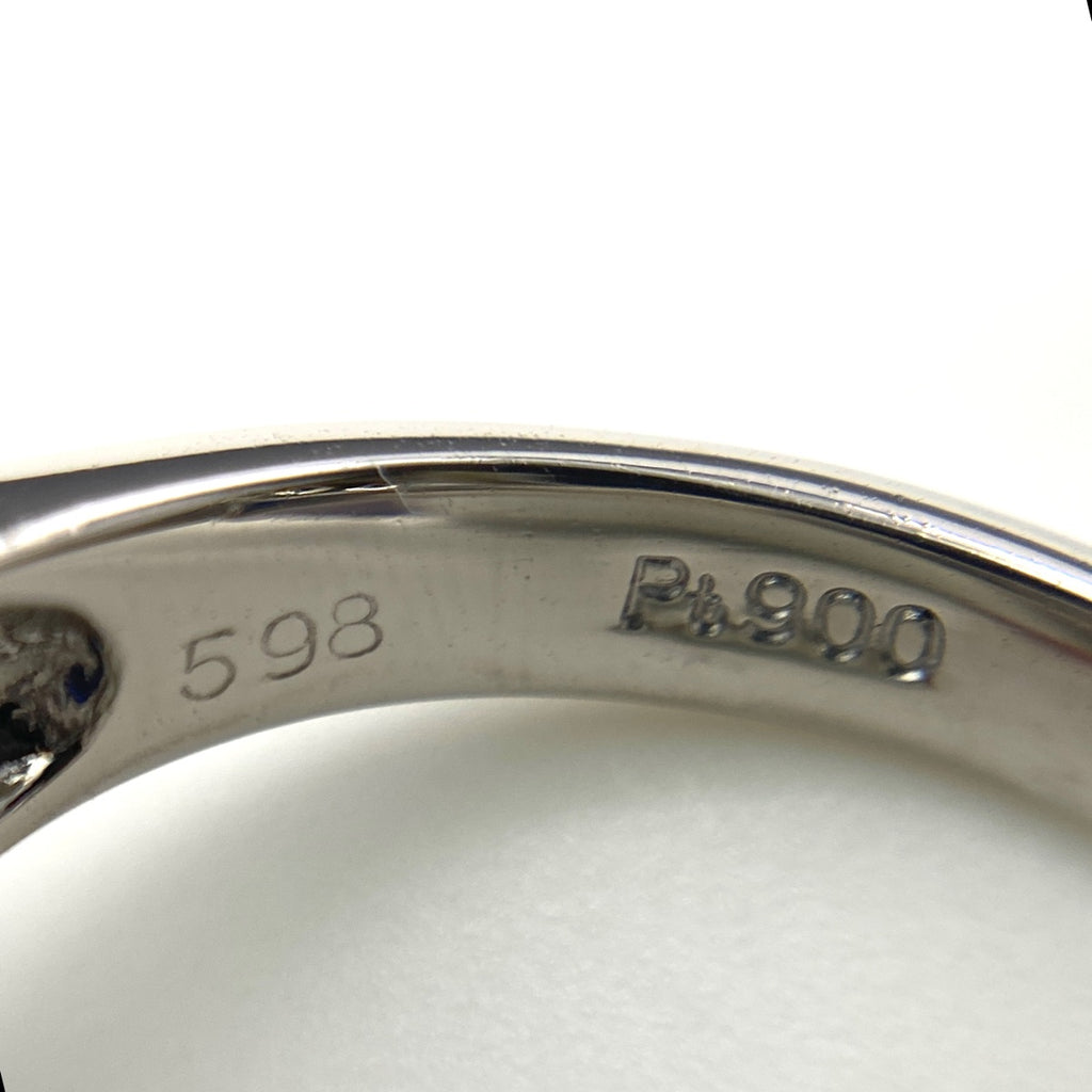 サファイア デザインリング プラチナ 指輪 メレダイヤ リング 12号 Pt900 サファイア ダイヤモンド レディース 【中古】nbjwl