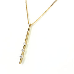 メレダイヤ デザインネックレス YG イエローゴールド ペンダント ネックレス K18 ダイヤモンド レディース 【中古】nbjwl