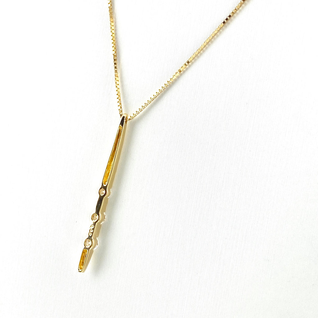メレダイヤ デザインネックレス YG イエローゴールド ペンダント ネックレス K18 ダイヤモンド レディース 【中古】nbjwl