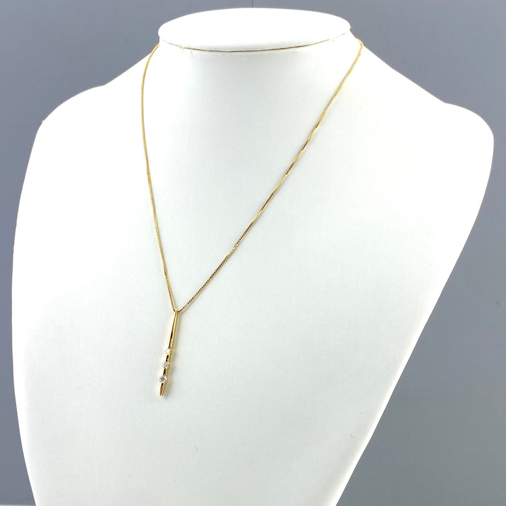 メレダイヤ デザインネックレス YG イエローゴールド ペンダント ネックレス K18 ダイヤモンド レディース 【中古】nbjwl