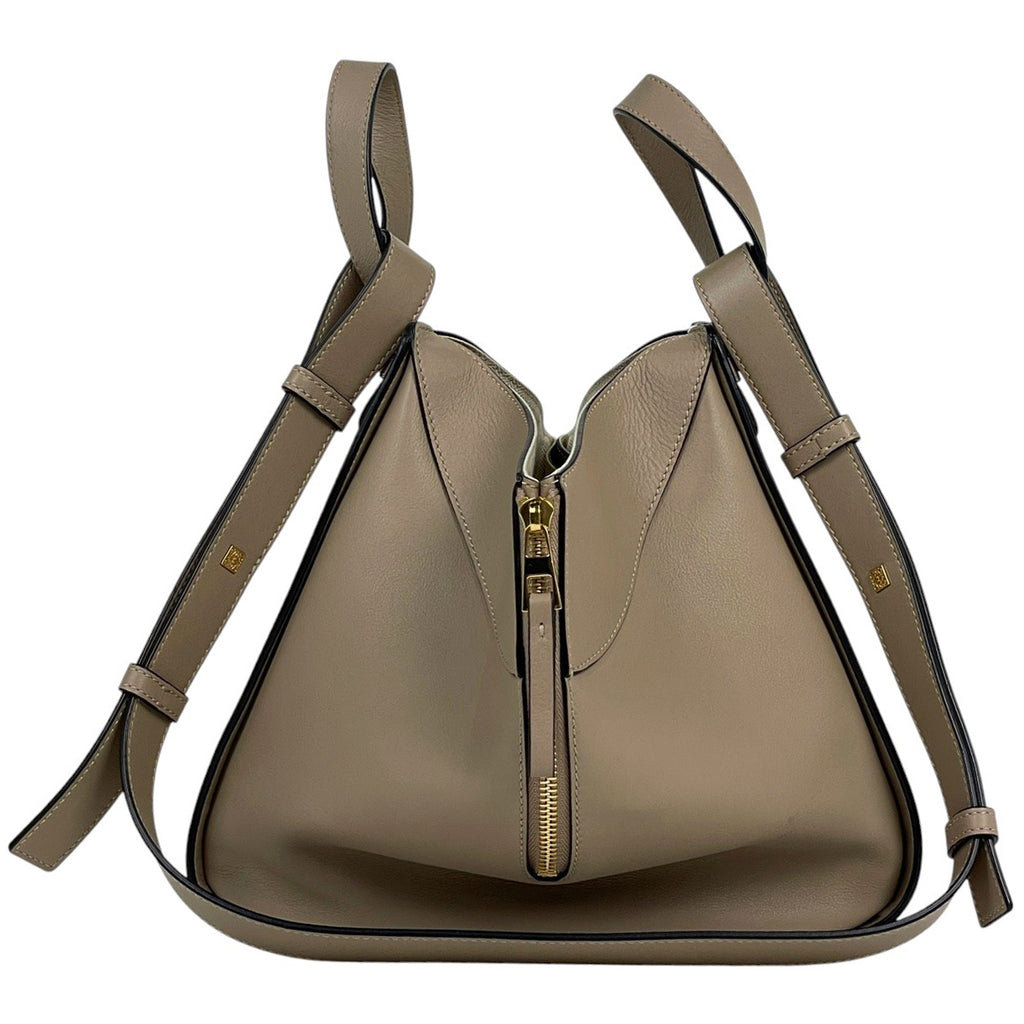 ロエベ ハンモック バッグ スモール 2WAY ショルダーバッグ アナグラム ハンドバッグ レザー ベージュ レディース 【中古】brbag