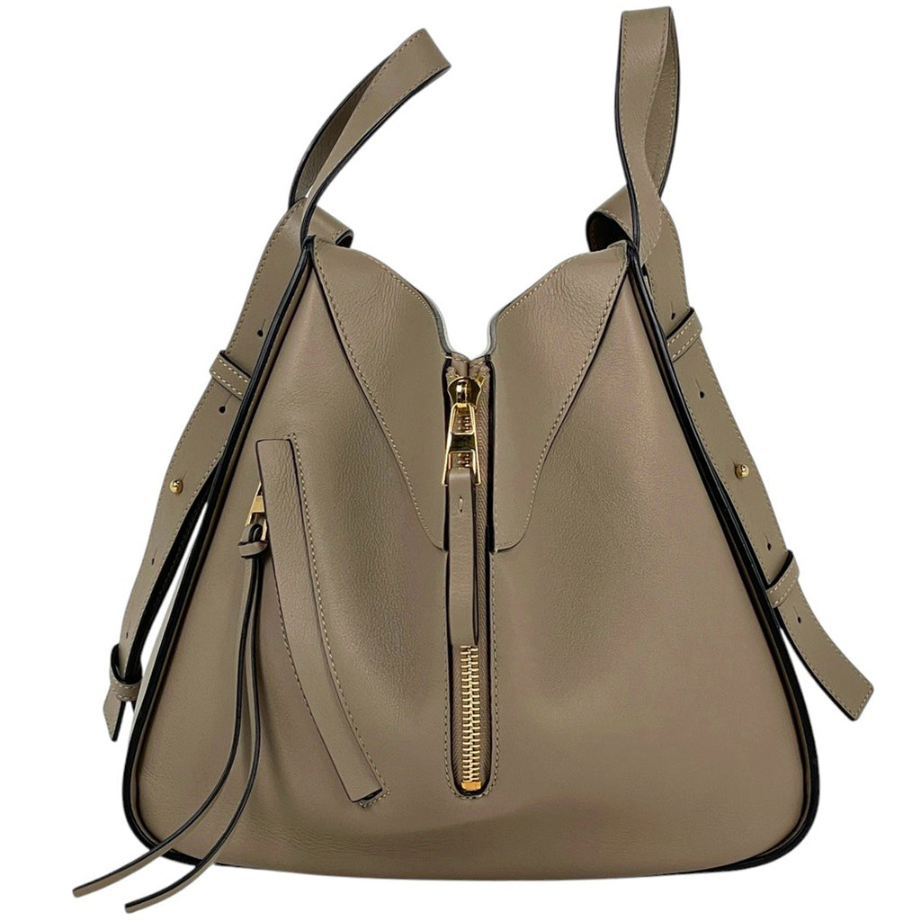 ロエベ ハンモック バッグ スモール 2WAY ショルダーバッグ アナグラム ハンドバッグ レザー ベージュ レディース 【中古】brbag