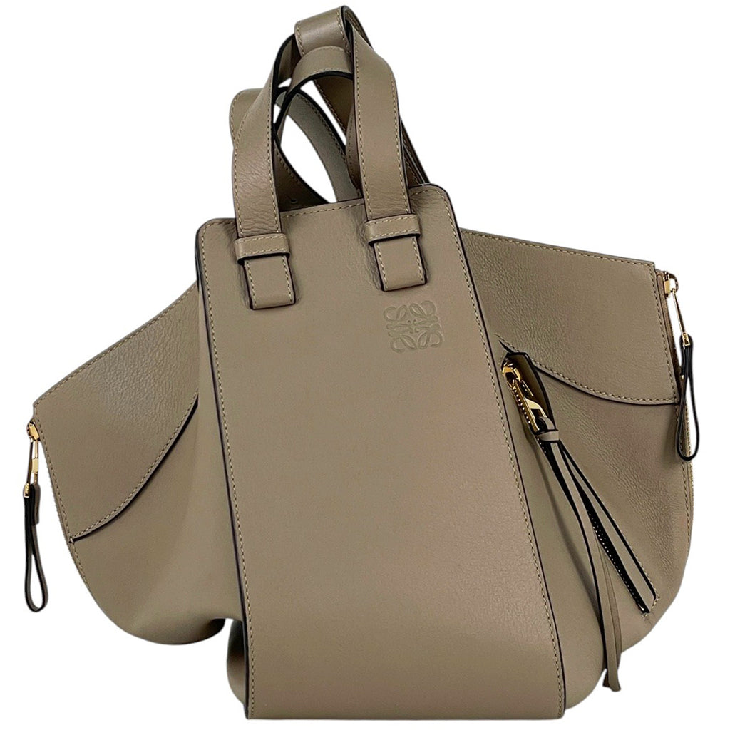 ロエベ ハンモック バッグ スモール 2WAY ショルダーバッグ アナグラム ハンドバッグ レザー ベージュ レディース 【中古】brbag
