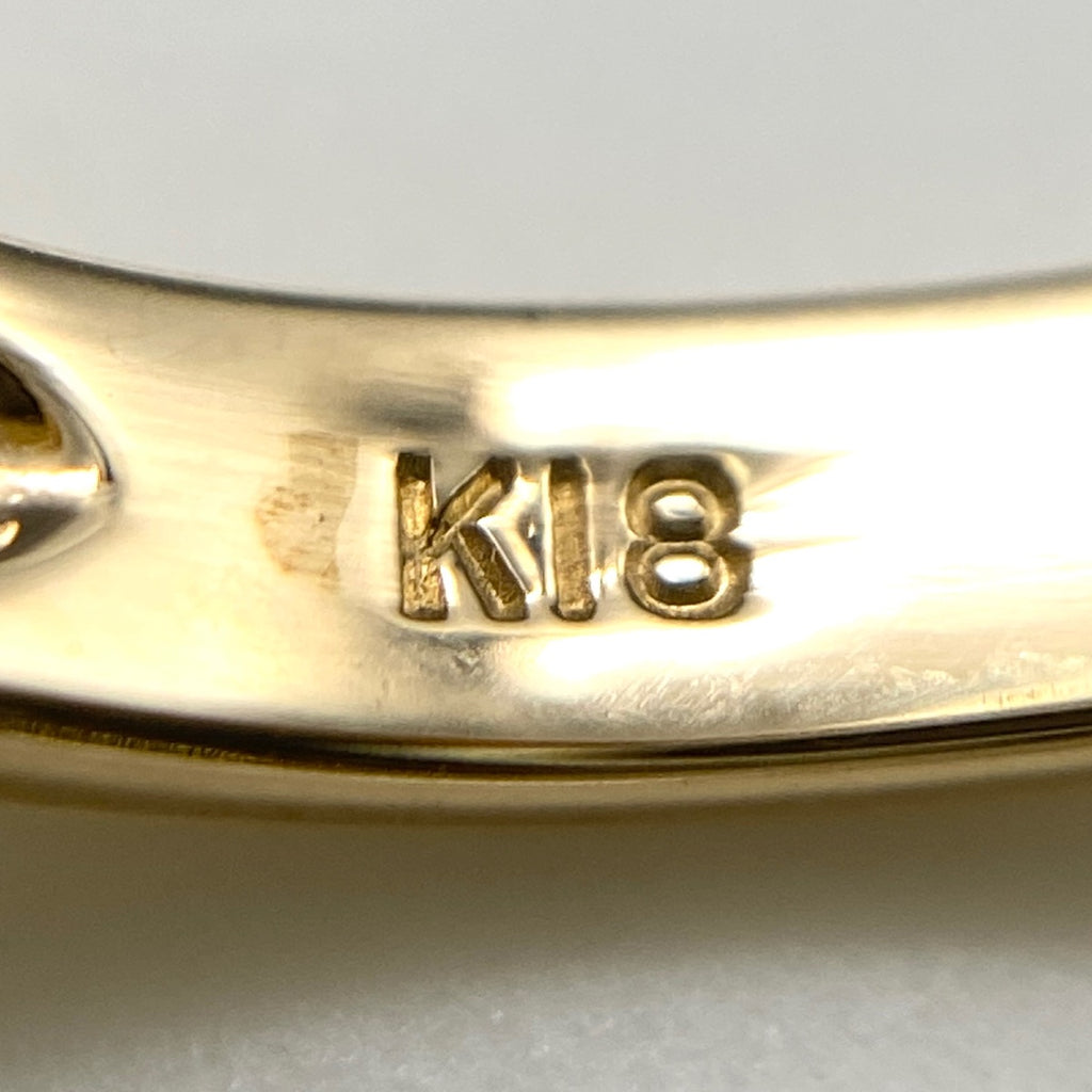 メレダイヤ デザインリング YG イエローゴールド 指輪 リング 7.5号 K18 ダイヤモンド レディース 【中古】nbjwl