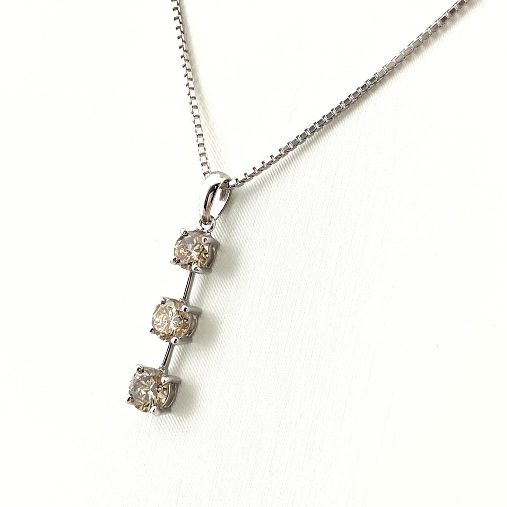 メレダイヤ デザインネックレス プラチナ WG ホワイトゴールド ペンダント ネックレス Pt900 Pt850 WG レディース 【中古】nbjwl