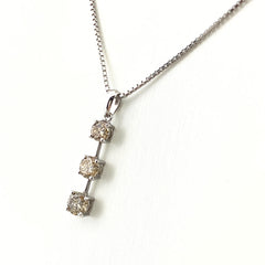 メレダイヤ デザインネックレス プラチナ WG ホワイトゴールド ペンダント ネックレス Pt900 Pt850 WG レディース 【中古】nbjwl