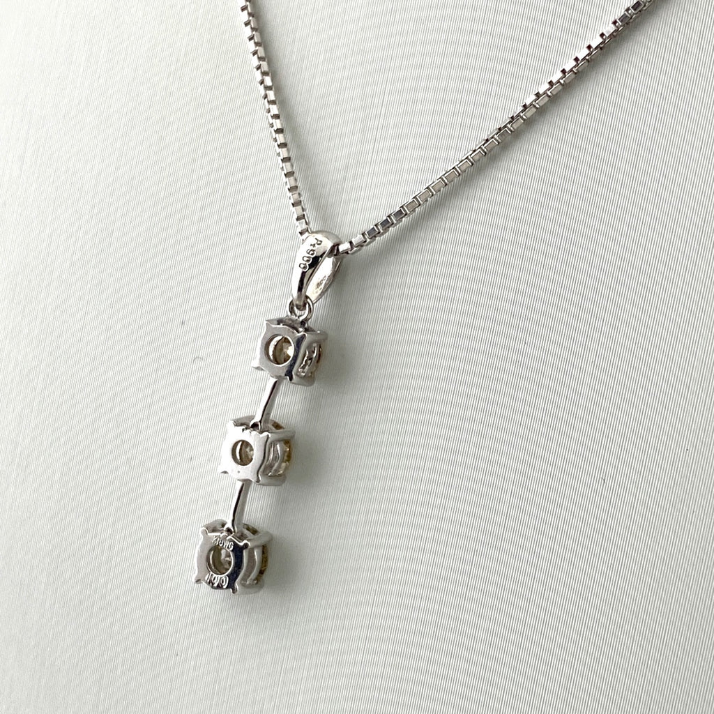 メレダイヤ デザインネックレス プラチナ WG ホワイトゴールド ペンダント ネックレス Pt900 Pt850 WG レディース 【中古】nbjwl