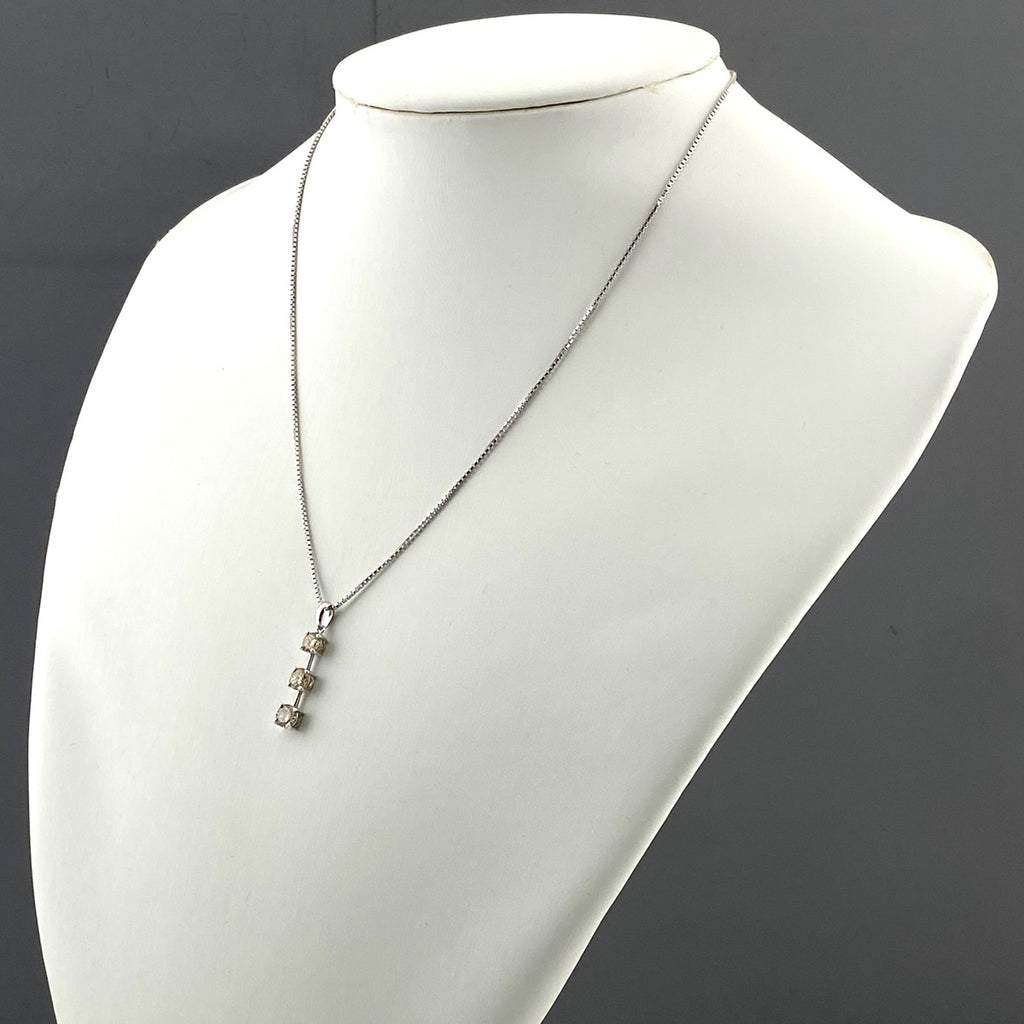 メレダイヤ デザインネックレス プラチナ WG ホワイトゴールド ペンダント ネックレス Pt900 Pt850 WG レディース 【中古】nbjwl