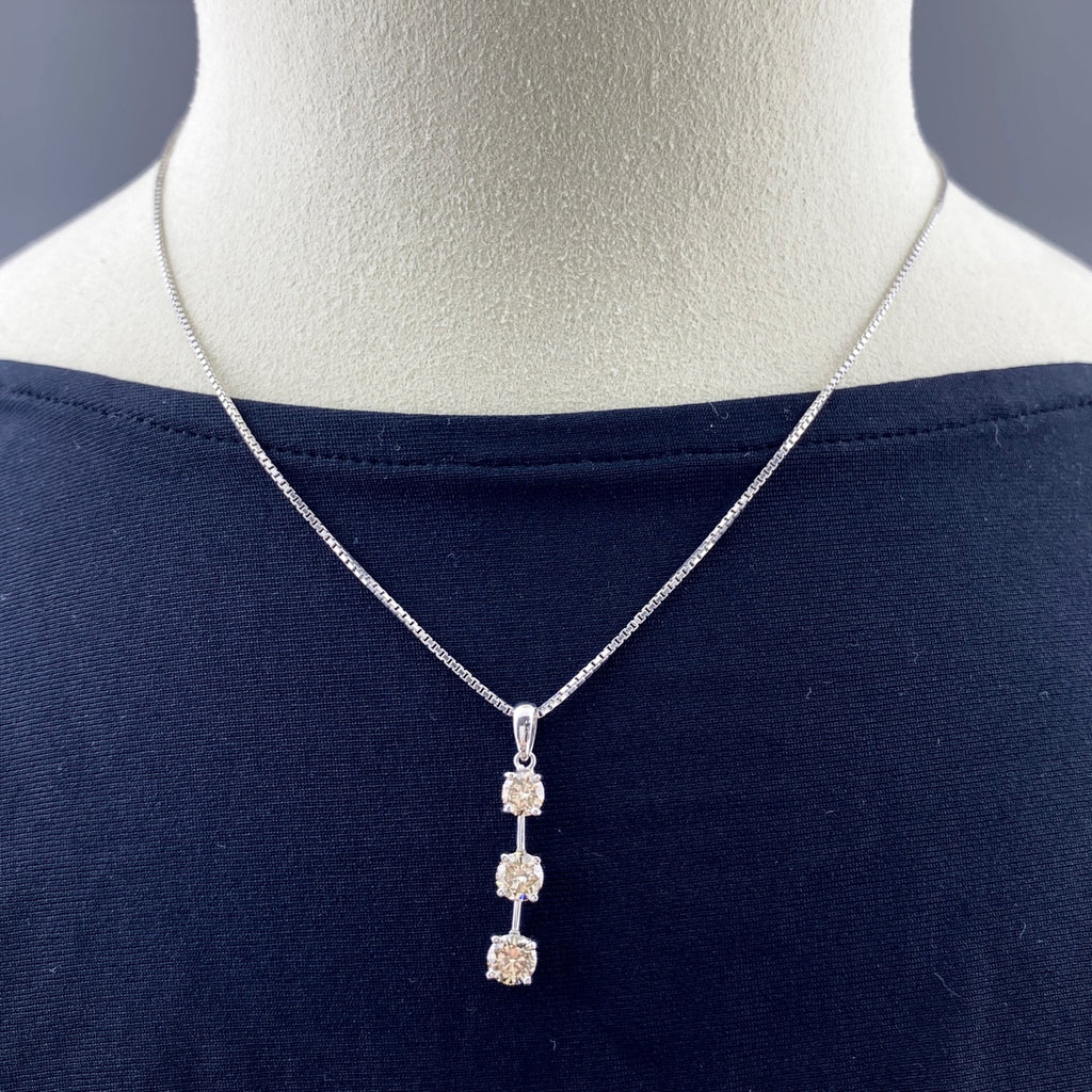 メレダイヤ デザインネックレス プラチナ WG ホワイトゴールド ペンダント ネックレス Pt900 Pt850 WG レディース 【中古】nbjwl