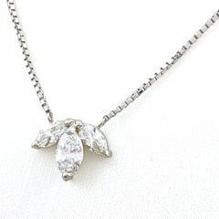 ダイヤモンド デザインネックレス プラチナ ペンダント ネックレス Pt900 Pt850 ダイヤモンド レディース 【中古】nbjwl