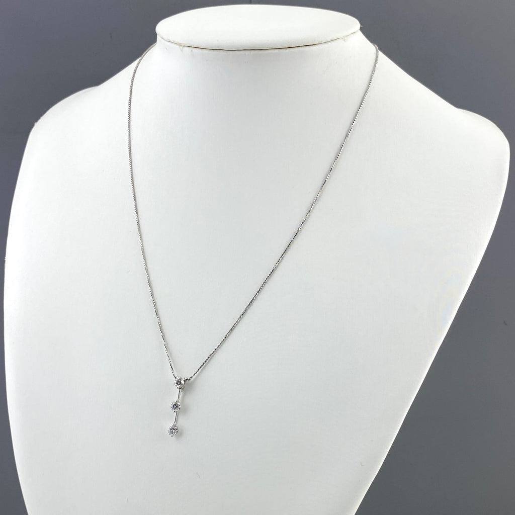 メレダイヤ デザインネックレス プラチナ ペンダント ネックレス Pt900 Pt850 ダイヤモンド レディース 【中古】nbjwl
