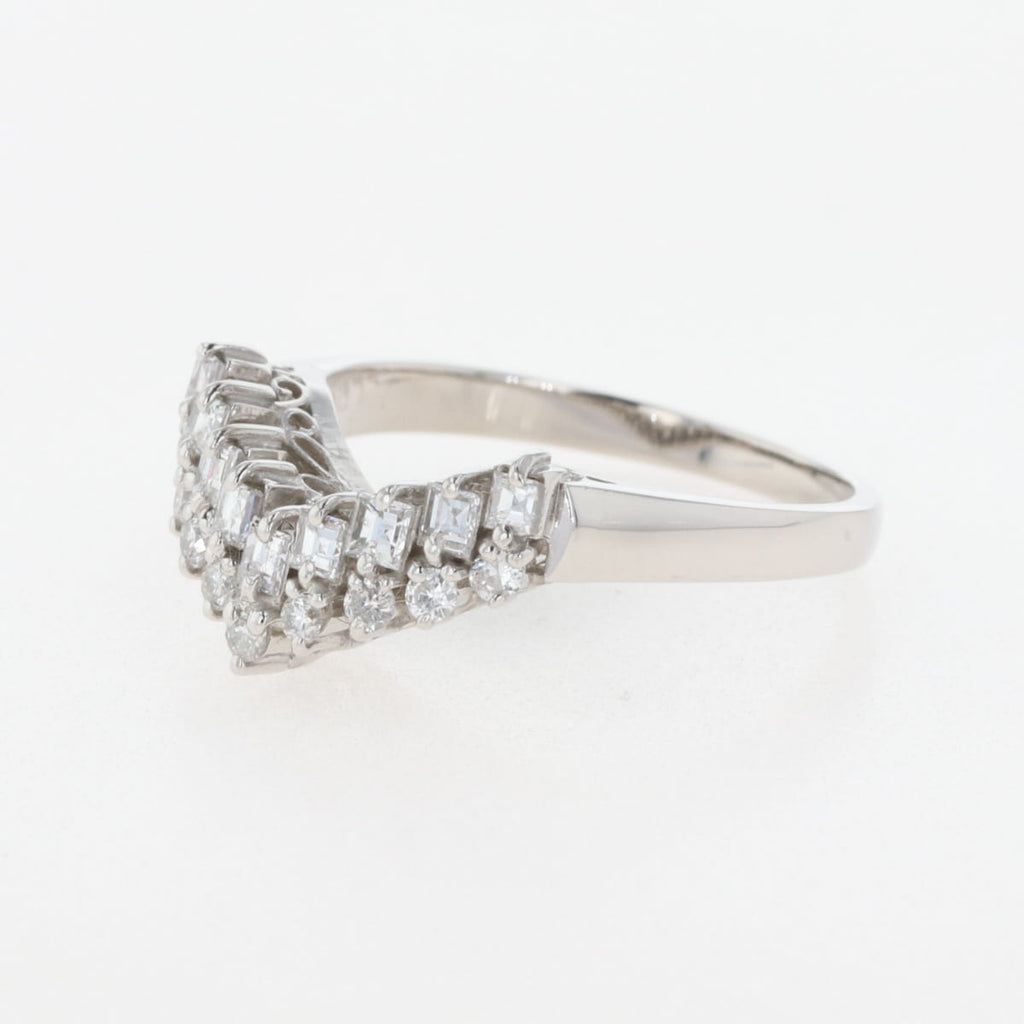 メレダイヤ デザインリング プラチナ 指輪 リング 5.8 Pt900 ダイヤモンド レディース 【中古】nbjwl