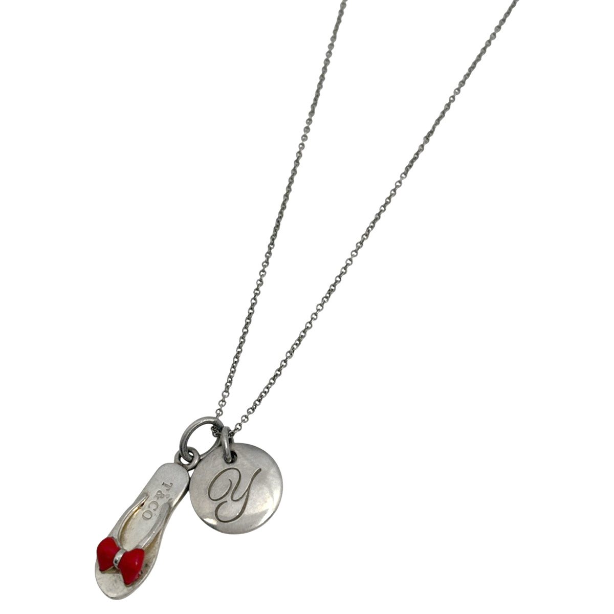 ティファニー ビーチサンダルモチーフ ネックレス イニシャル