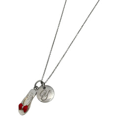ティファニー ビーチサンダルモチーフ ネックレス イニシャル ペンダント ネックレス シルバー925 シルバー レッド レディース ブランドアクセサリー 【中古】bracc