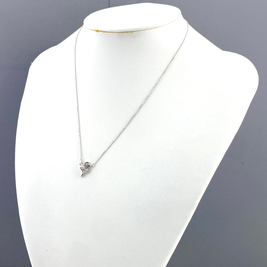ヨンドシー メレダイヤ デザインネックレス WG ホワイトゴールド ペンダント ネックレス K18 WG ダイヤモンド レディース 【中古】brjwl