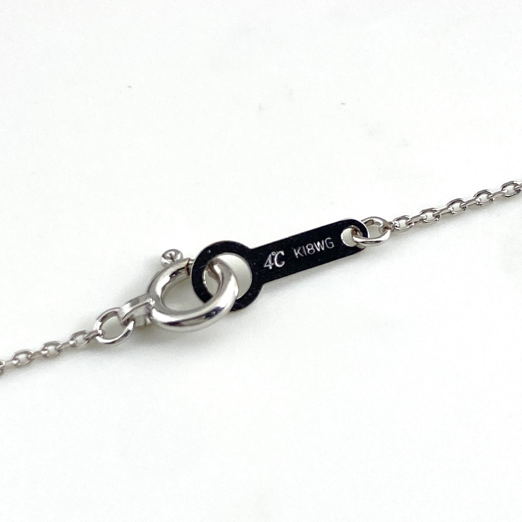 ヨンドシー メレダイヤ デザインネックレス WG ホワイトゴールド ペンダント ネックレス K18 WG ダイヤモンド レディース 【中古】brjwl