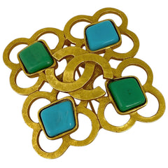 シャネル ココマーク ブローチ カラーストーン ブローチ GP ゴールド レディース 【中古】bracc