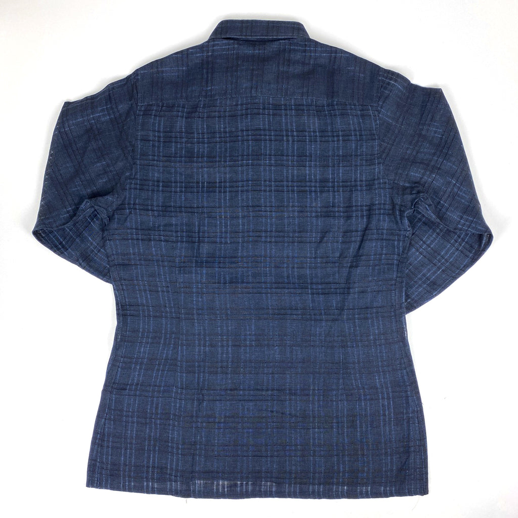 エルメス チェック柄 長袖シャツ リネン セリエ トップス 長袖シャツ 麻 ネイビー メンズ 【中古】brapp