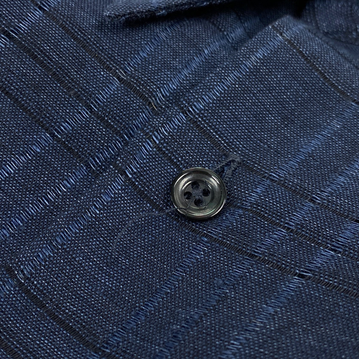 バイセル公式】エルメス チェック柄 長袖シャツ リネン セリエ