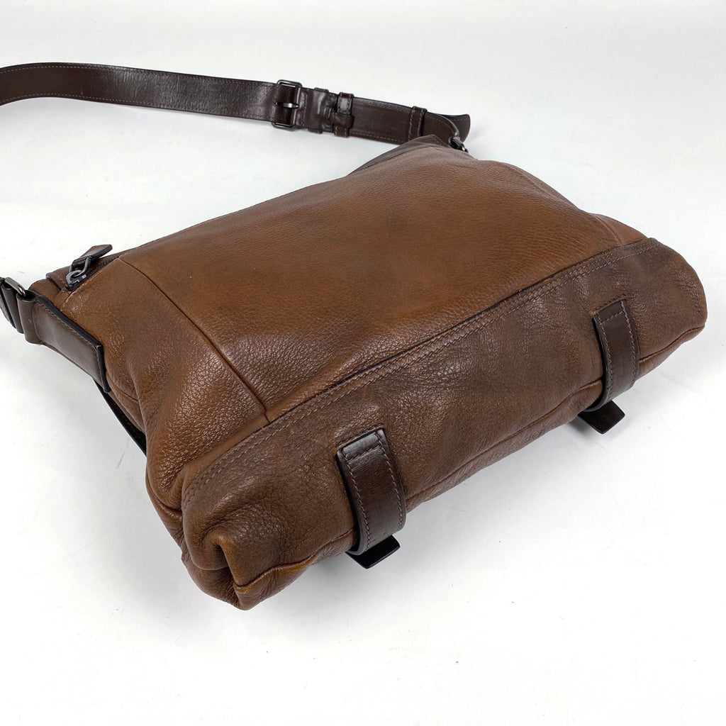 プラダ ロゴ ショルダーバッグ 斜め掛け ショルダーバッグ レザー ブラウン レディース 【中古】brbag
