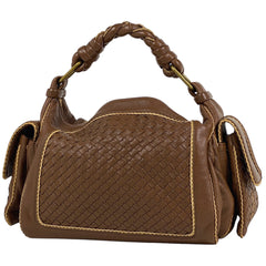 ボッテガヴェネタ イントレチャート ハンドバッグ ショルダーバッグ ハンドバッグ レザー ブラウン 172024 レディース 【中古】brbag