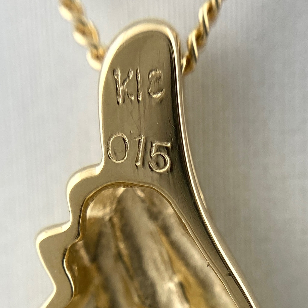 メレダイヤ デザインネックレス YG イエローゴールド ペンダント ネックレス K18 ダイヤモンド レディース 【中古】nbjwl