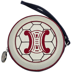 セリーヌ ロゴ コインケース FIFA 2002 サッカーボール型 小銭入れ コインケース レザー ホワイト レッド レディース 【中古】brbag