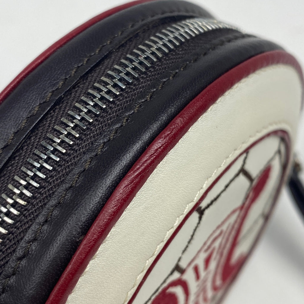 セリーヌ ロゴ コインケース FIFA 2002 サッカーボール型 小銭入れ コインケース レザー ホワイト レッド レディース 【中古】brbag
