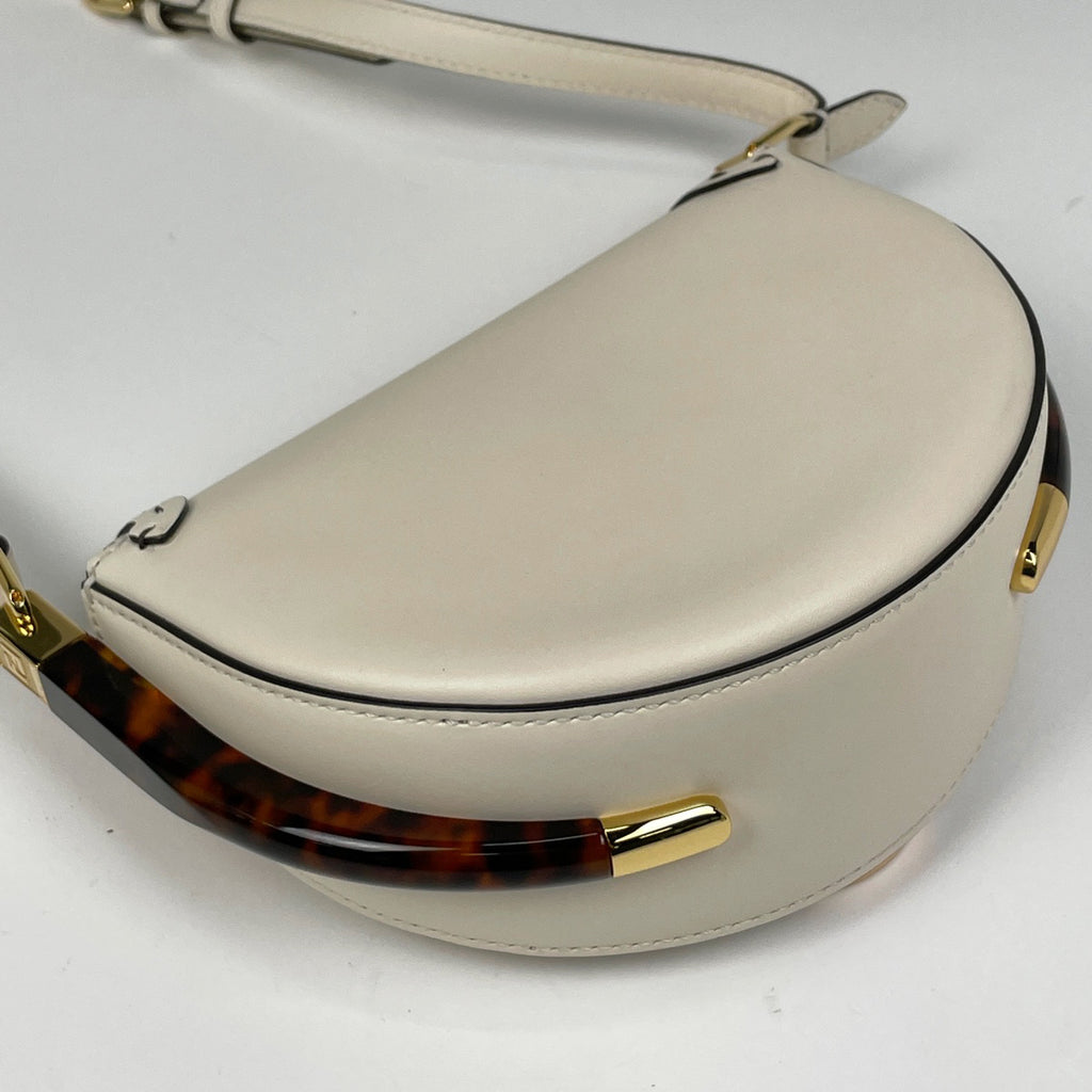 フェンディ ムーンライト ショルダーバッグ ロゴ 斜め掛け ショルダーバッグ レザー ホワイト 8BT346 レディース 【中古】brbag