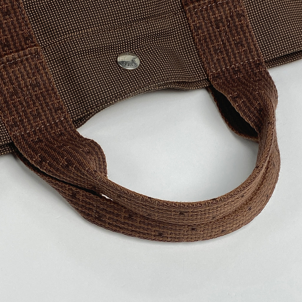 エルメス エールライン MM ハンドバッグ トートバッグ ナイロンキャンバス ブラウン レディース 【中古】brbag