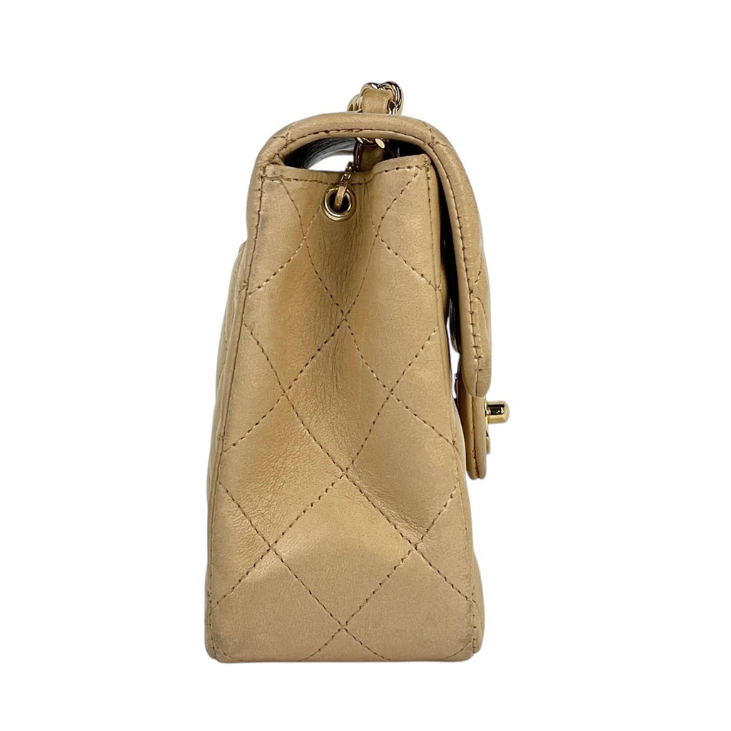 シャネル ミニ マトラッセ シングルフラップ チェーン ショルダーバッグ ココマーク ショルダーバッグ レザー ベージュ A01115 レディース 【中古】brbag