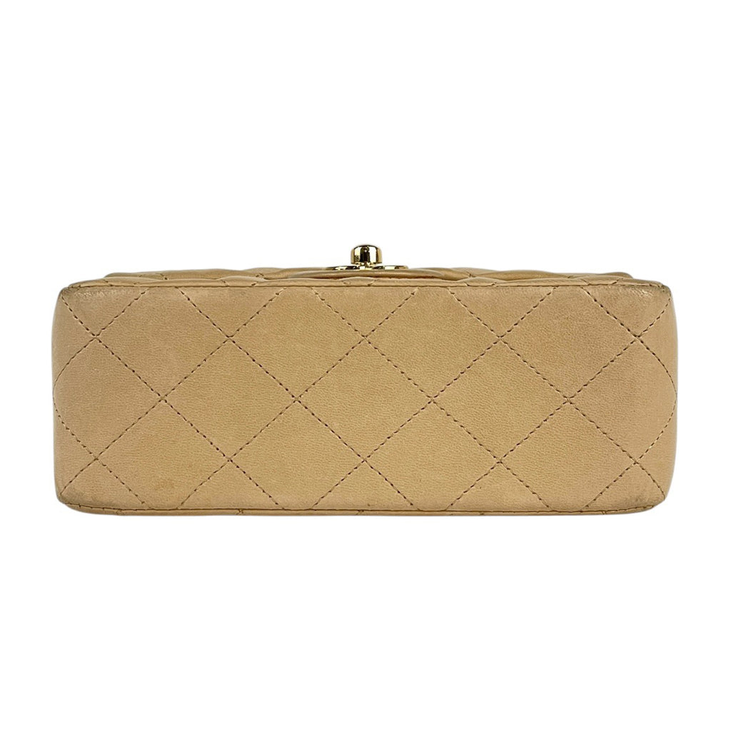 シャネル ミニ マトラッセ シングルフラップ チェーン ショルダーバッグ ココマーク ショルダーバッグ レザー ベージュ A01115 レディース 【中古】brbag