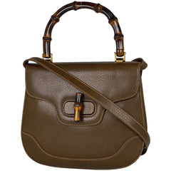 グッチ バンブー ハンドバッグ 2WAY ショルダーバッグ 竹 ハンドバッグ レザー ブラウン レディース 【中古】brbag